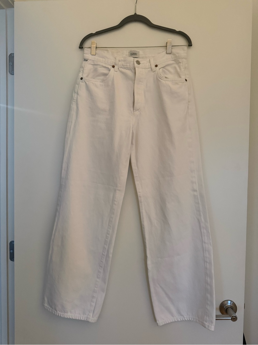 Citizens Of Humanity White ANNINA Wide-Leg High-Rise Jeans